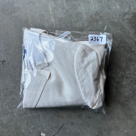 Vintage Faconnable Blazer Men's Sz 6 Beige Linen Canvas Hopsack Premium Designer - Picture 11 of 11